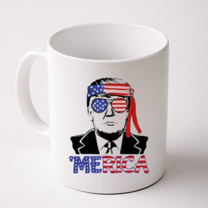 Trump Merica Gift Funny Trump 4th Of July American Flag Gift Coffee Mug