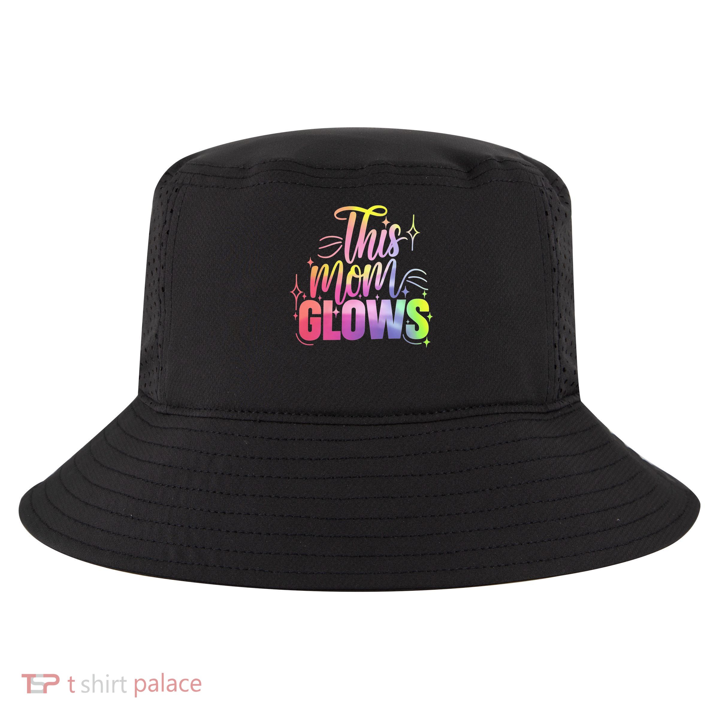 This Mom Glows Happy Mothers Day Tie Dye Mom Colors 80's 2025 Cool Comfort Performance Bucket Hat