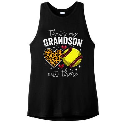 ThatS My Grandson Out There Baseball Grandma MotherS Day Ladies PosiCharge Tri-Blend Wicking Tank