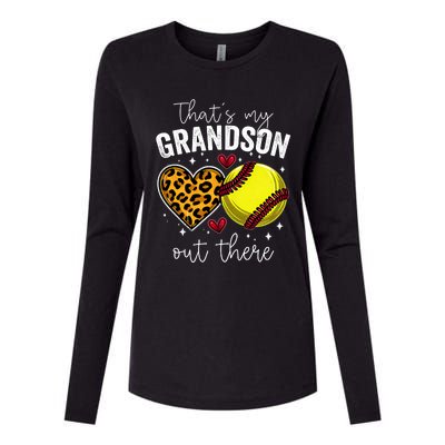 ThatS My Grandson Out There Baseball Grandma MotherS Day Womens Cotton Relaxed Long Sleeve T-Shirt