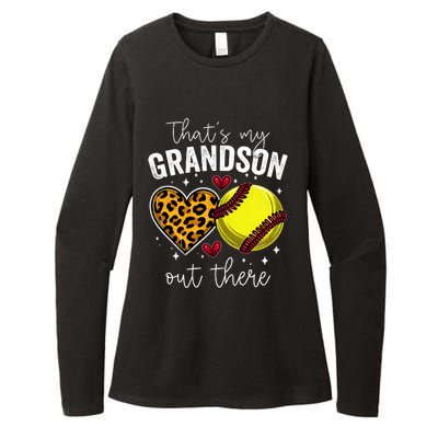 ThatS My Grandson Out There Baseball Grandma MotherS Day Womens CVC Long Sleeve Shirt