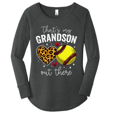 ThatS My Grandson Out There Baseball Grandma MotherS Day Women's Perfect Tri Tunic Long Sleeve Shirt