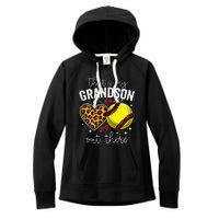 ThatS My Grandson Out There Baseball Grandma MotherS Day Women's Fleece Hoodie