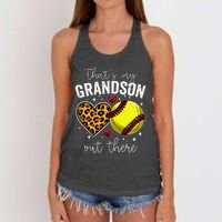 ThatS My Grandson Out There Baseball Grandma MotherS Day Women's Knotted Racerback Tank