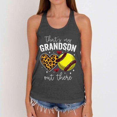 ThatS My Grandson Out There Baseball Grandma MotherS Day Women's Knotted Racerback Tank