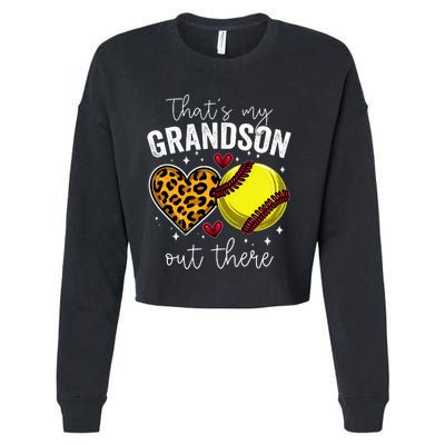 ThatS My Grandson Out There Baseball Grandma MotherS Day Cropped Pullover Crew