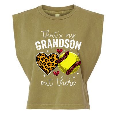 ThatS My Grandson Out There Baseball Grandma MotherS Day Garment-Dyed Women's Muscle Tee