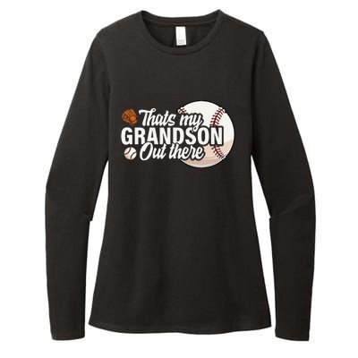 ThatS My Grandson Out There Baseball Grandpa Grandma Womens CVC Long Sleeve Shirt