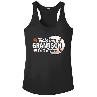 ThatS My Grandson Out There Baseball Grandpa Grandma Ladies PosiCharge Competitor Racerback Tank