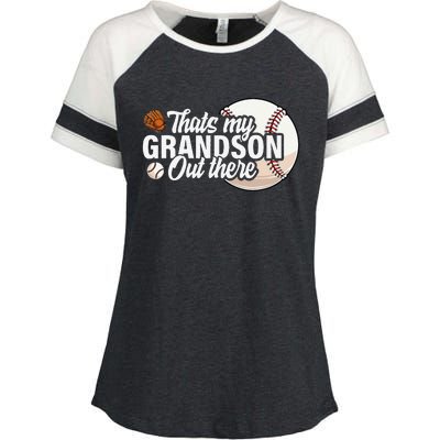 ThatS My Grandson Out There Baseball Grandpa Grandma Enza Ladies Jersey Colorblock Tee