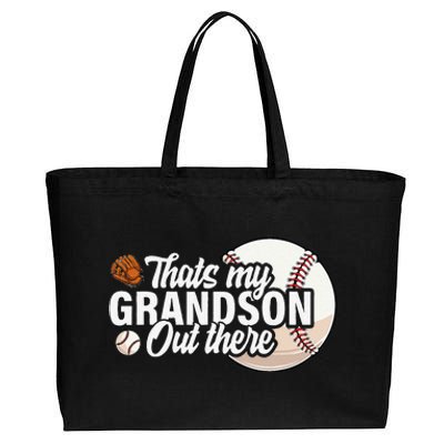 ThatS My Grandson Out There Baseball Grandpa Grandma Cotton Canvas Jumbo Tote