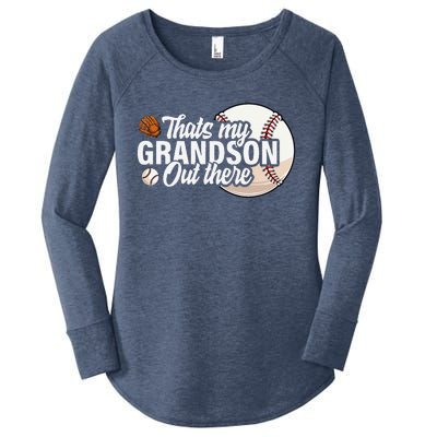 ThatS My Grandson Out There Baseball Grandpa Grandma Women's Perfect Tri Tunic Long Sleeve Shirt