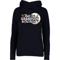 ThatS My Grandson Out There Baseball Grandpa Grandma Womens Funnel Neck Pullover Hood