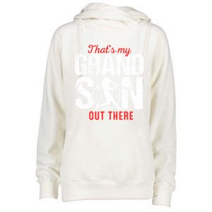 That My Grand Son Out There Baseball FatherS Day Great Gift Womens Funnel Neck Pullover Hood