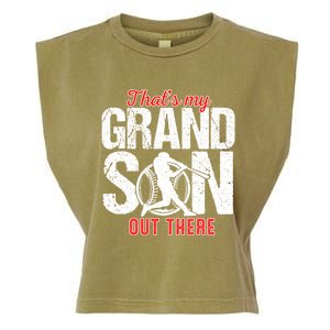 That My Grand Son Out There Baseball FatherS Day Great Gift Garment-Dyed Women's Muscle Tee