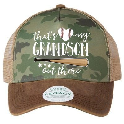 That's My Grandson Out There Gift Baseball Grandma Legacy Tie Dye Trucker Hat