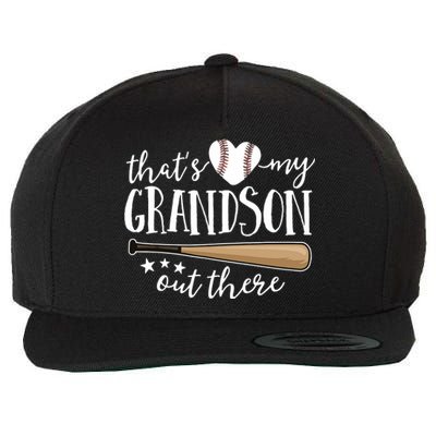 That's My Grandson Out There Gift Baseball Grandma Wool Snapback Cap