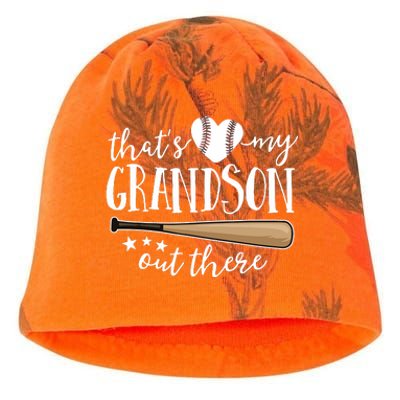 That's My Grandson Out There Gift Baseball Grandma Kati - Camo Knit Beanie