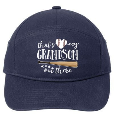 That's My Grandson Out There Gift Baseball Grandma 7-Panel Snapback Hat