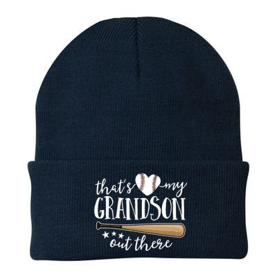 That's My Grandson Out There Gift Baseball Grandma Knit Cap Winter Beanie