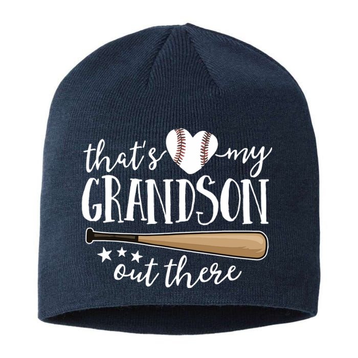 That's My Grandson Out There Gift Baseball Grandma Sustainable Beanie