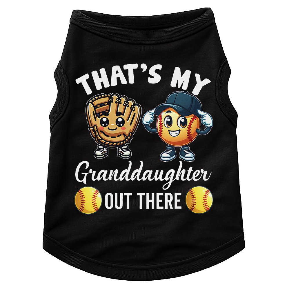 ThatS My Granddaughter Out There Softball Grandpa Grandma Doggie Tank
