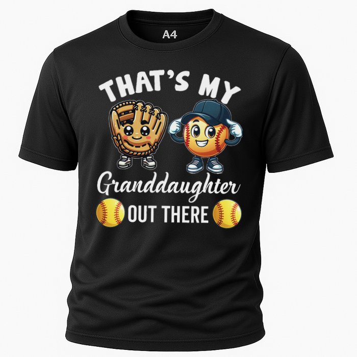 ThatS My Granddaughter Out There Softball Grandpa Grandma Cooling Performance Crew T-Shirt