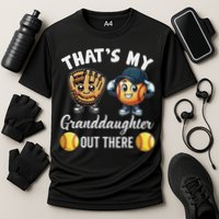 ThatS My Granddaughter Out There Softball Grandpa Grandma Cooling Performance Crew T-Shirt
