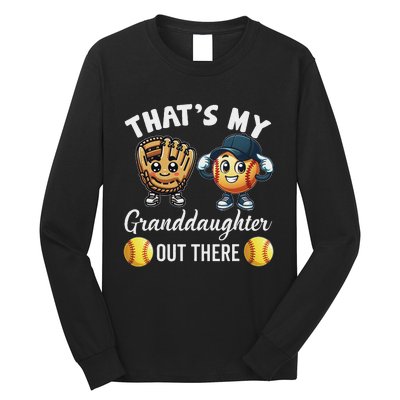 ThatS My Granddaughter Out There Softball Grandpa Grandma Long Sleeve Shirt