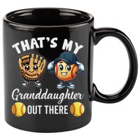 ThatS My Granddaughter Out There Softball Grandpa Grandma 11oz C Handle Ceramic Mug
