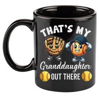 ThatS My Granddaughter Out There Softball Grandpa Grandma 11oz C Handle Ceramic Mug