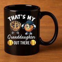 ThatS My Granddaughter Out There Softball Grandpa Grandma 11oz C Handle Ceramic Mug