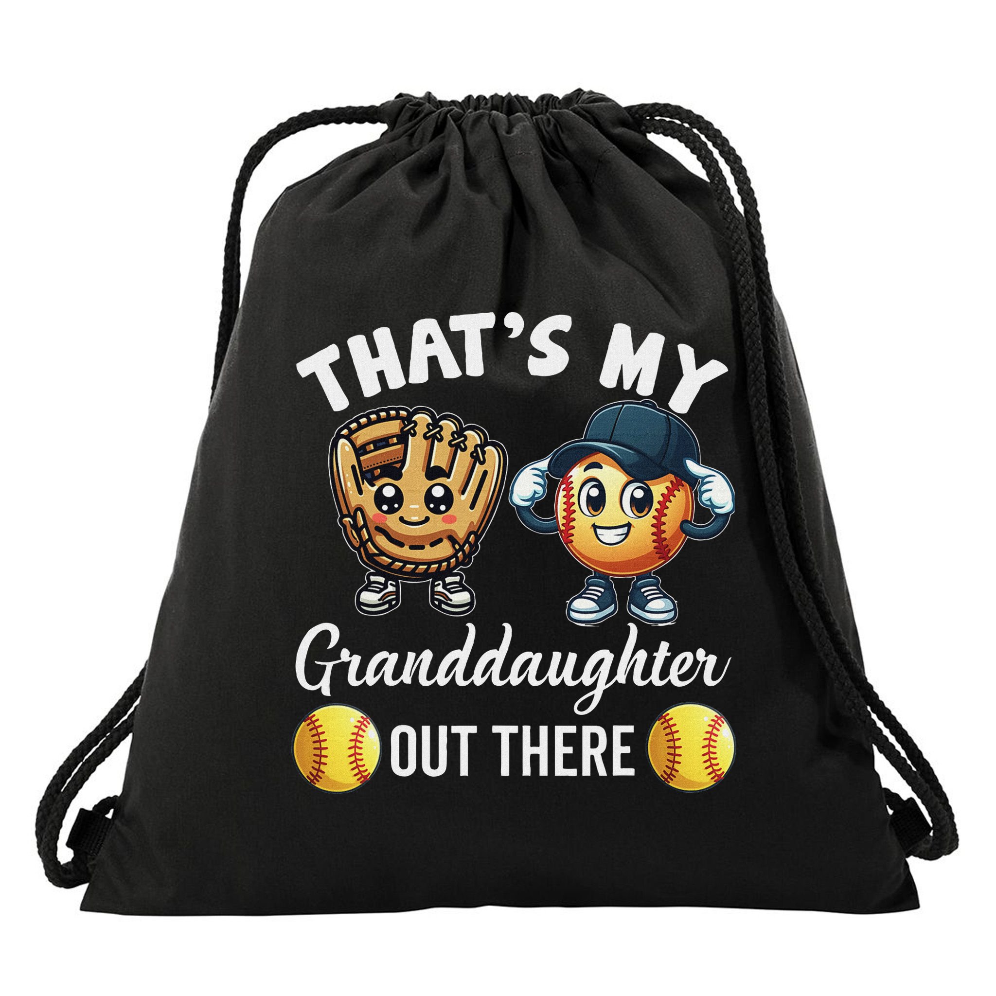 ThatS My Granddaughter Out There Softball Grandpa Grandma Drawstring Bag