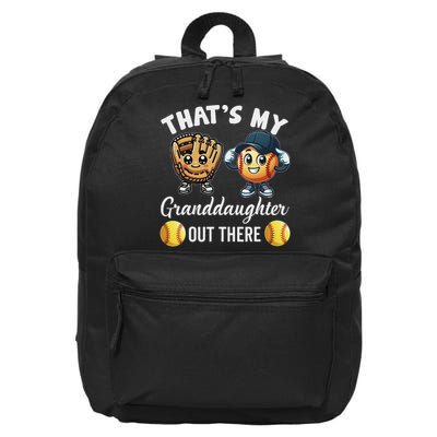 ThatS My Granddaughter Out There Softball Grandpa Grandma 16 in Basic Backpack