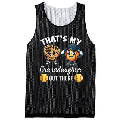 ThatS My Granddaughter Out There Softball Grandpa Grandma Mesh Reversible Basketball Jersey Tank