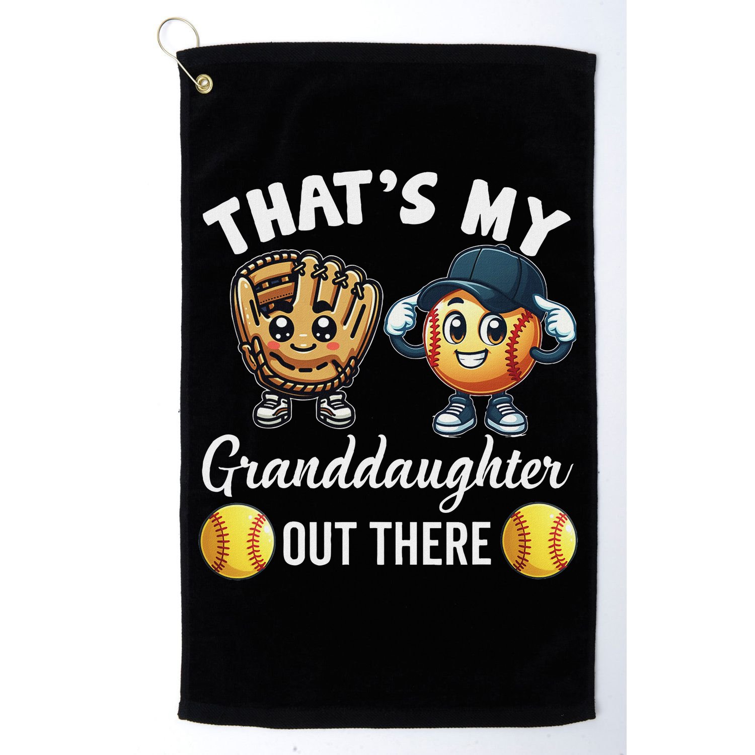 ThatS My Granddaughter Out There Softball Grandpa Grandma Golf Towel