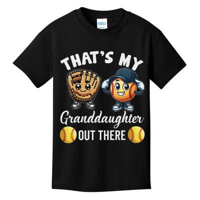 ThatS My Granddaughter Out There Softball Grandpa Grandma Kids T-Shirt