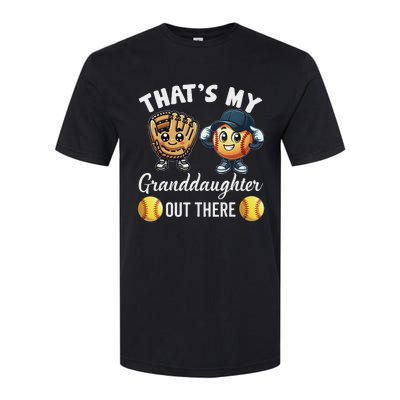 ThatS My Granddaughter Out There Softball Grandpa Grandma Softstyle CVC T-Shirt