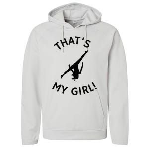 ThatS My Girl Gymnast Gymnastics Mom Dad Aerial Graphic Performance Fleece Hoodie