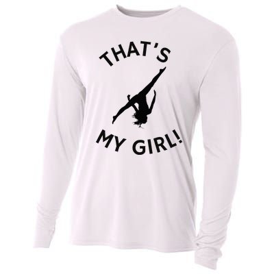 ThatS My Girl Gymnast Gymnastics Mom Dad Aerial Graphic Cooling Performance Long Sleeve Crew