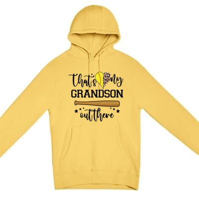 ThatS My Grandson Out There Baseball Grandma Cute Gift Premium Pullover Hoodie