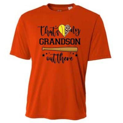 ThatS My Grandson Out There Baseball Grandma Cute Gift Cooling Performance Crew T-Shirt