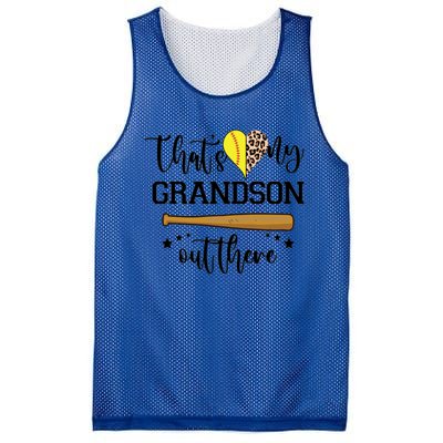 ThatS My Grandson Out There Baseball Grandma Cute Gift Mesh Reversible Basketball Jersey Tank