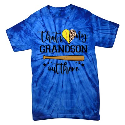 ThatS My Grandson Out There Baseball Grandma Cute Gift Tie-Dye T-Shirt