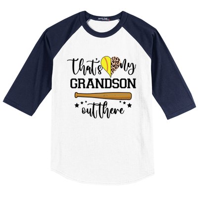 ThatS My Grandson Out There Baseball Grandma Cute Gift Baseball Sleeve Shirt