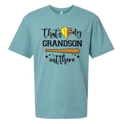 ThatS My Grandson Out There Baseball Grandma Cute Gift Sueded Cloud Jersey T-Shirt