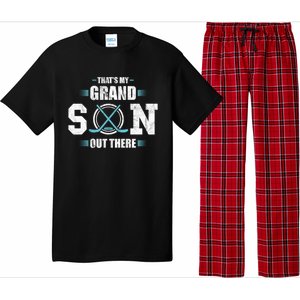 That's My Grandson Out There Ice Hockey Grandma Grandpa Gift Pajama Set