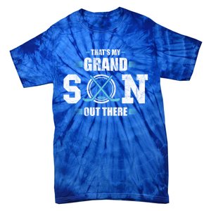 That's My Grandson Out There Ice Hockey Grandma Grandpa Gift Tie-Dye T-Shirt