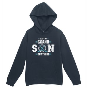 That's My Grandson Out There Ice Hockey Grandma Grandpa Gift Urban Pullover Hoodie