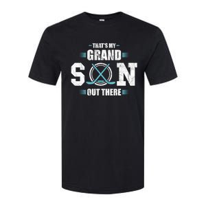 That's My Grandson Out There Ice Hockey Grandma Grandpa Gift Softstyle CVC T-Shirt